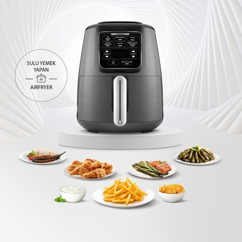 Karaca Air Pro Cook XL 2 ın 1 Konuşan Airfryer Space Gri